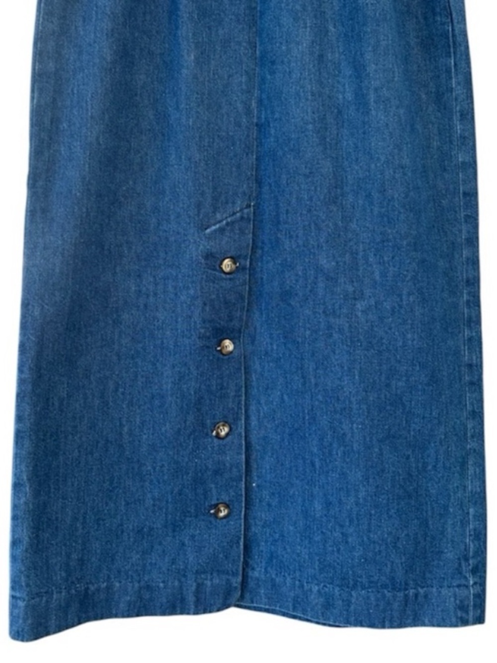 Talbots Vintage 90s Denim Skirt USA Made Retro High Waist Pleated Cotton Size 10 - Picture 7 of 14
